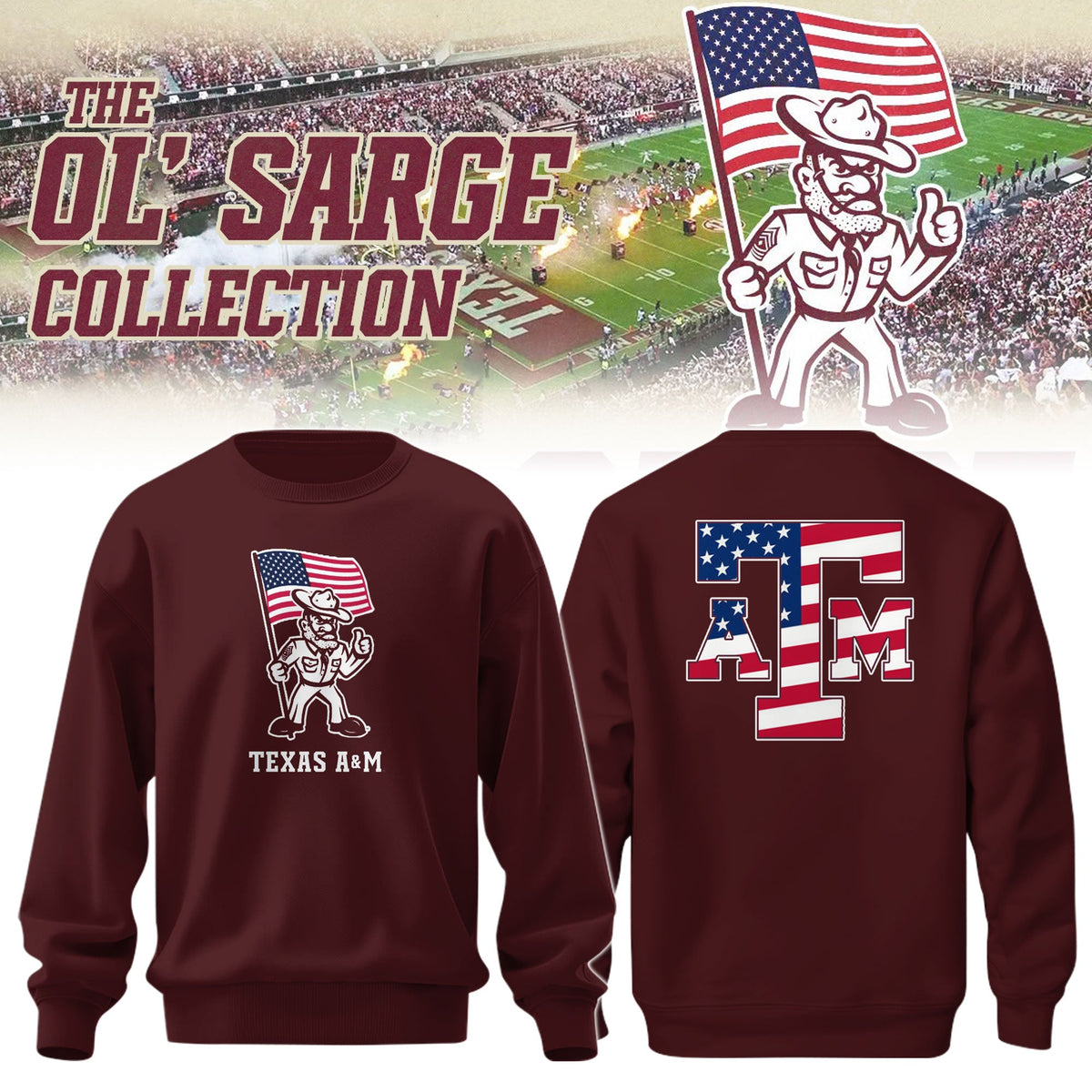 Youth Ol’ Sarge American Flag Sweashirt