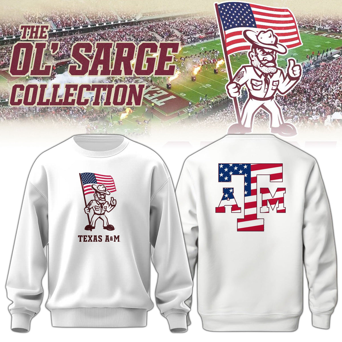 Youth Ol’ Sarge American Flag Sweashirt