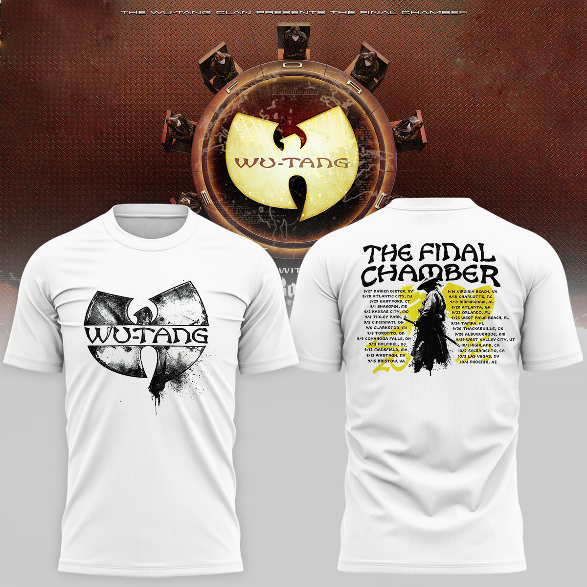 Wu-Tang Clan The Final Chamber 2026 North America Tour Merch The Samurai White T-Shirt