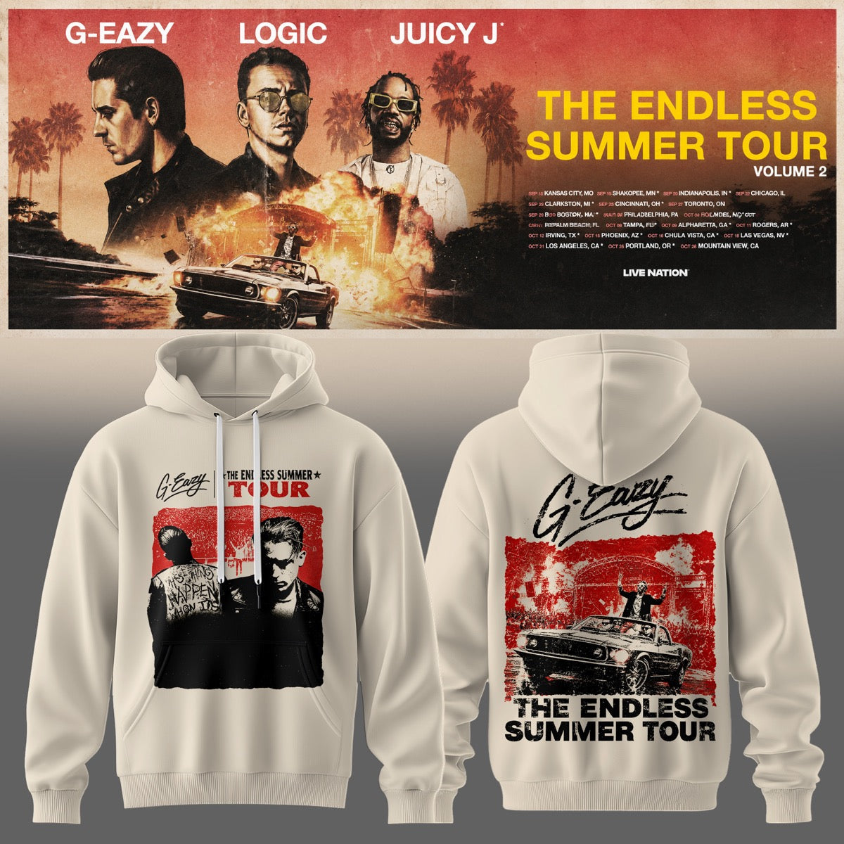 GEZY The Endless Summer Tour Graphic Hoodie 3D AOP V10