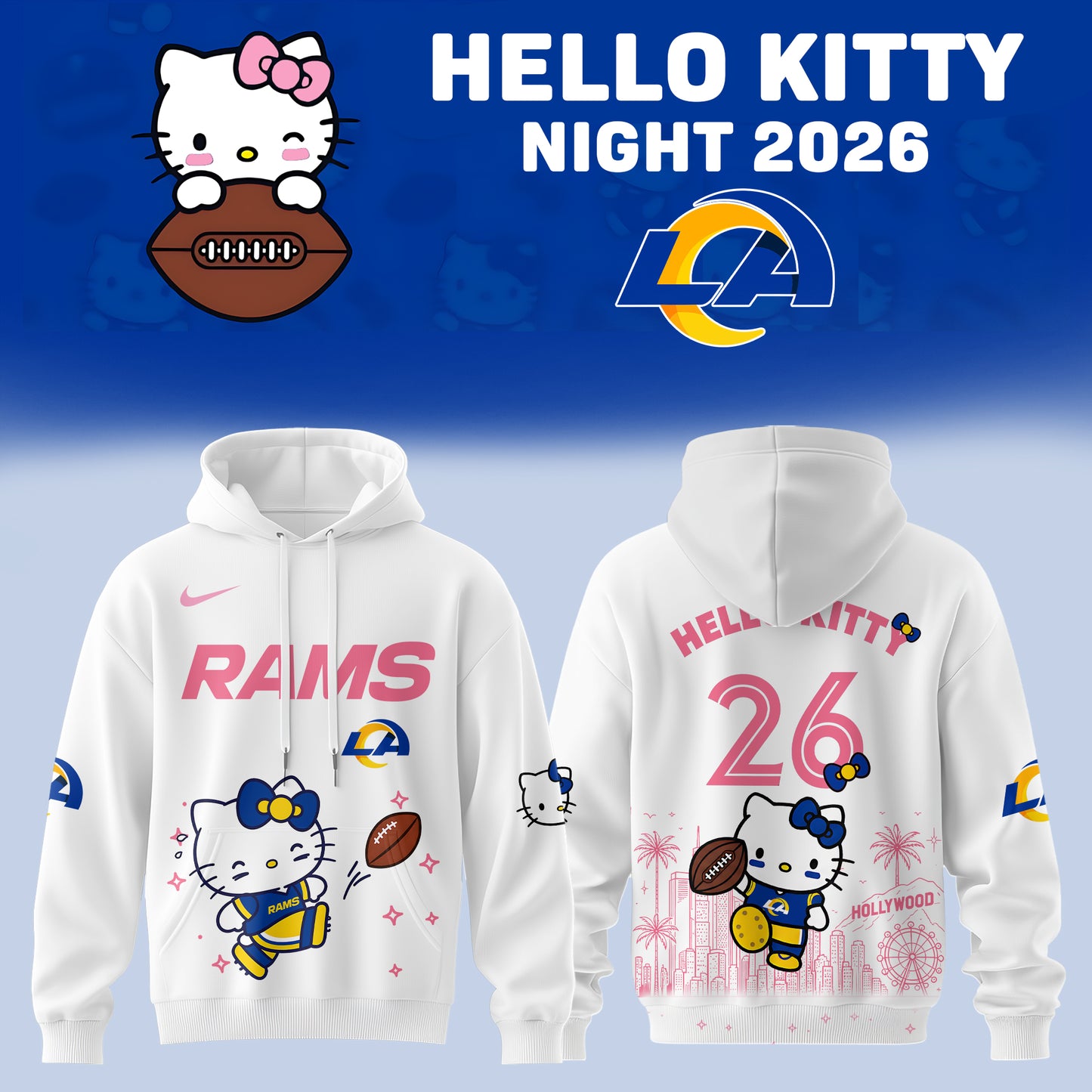 Hello Kitty ❤️ LA Rams – Cute Meets Game Day Style