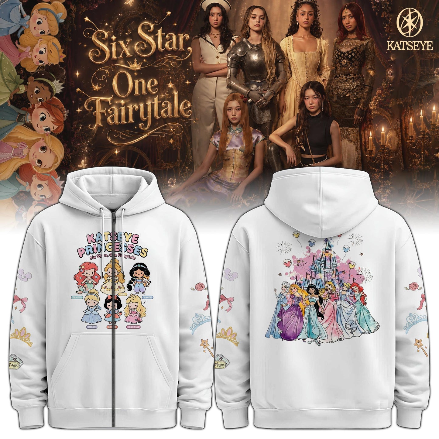 Fairytale White Zip Hoodie for EYEKONS